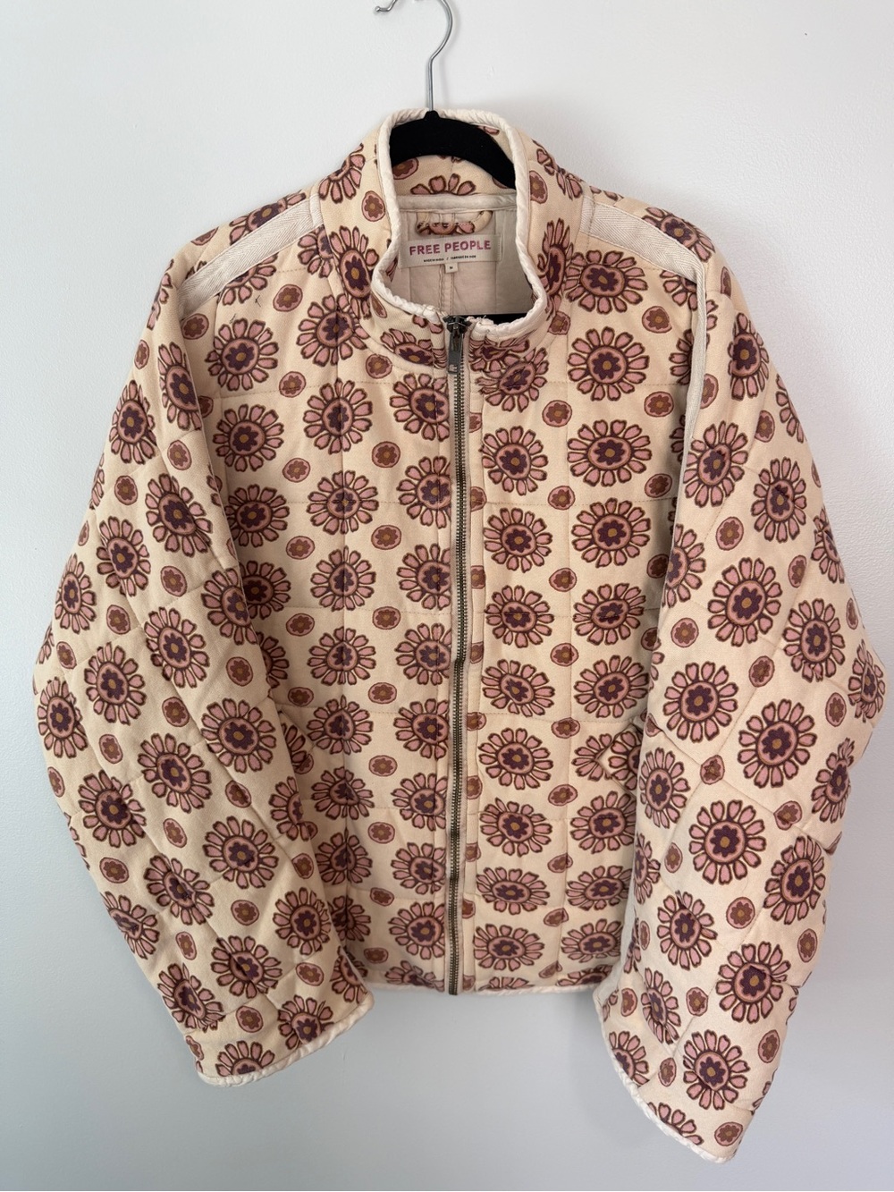 Free People Printed Dolman Quilted Knit Jacket Medium - Picture 2 of 9